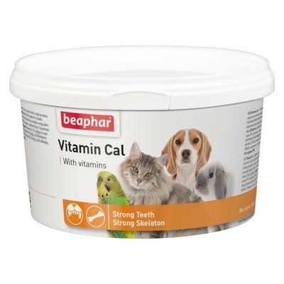 Вітамінно-мінеральний комплекс Beaphar Vitamin cal для собак, котів, гризунів і декоративних птахів 250 г - masterzoo.ua