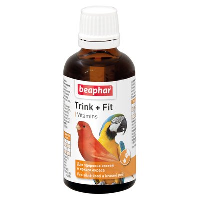 Вітаміни Beaphar Trink + Fit для здоров'я кісток і яскравого забарвлення пір’я птахів  50 мл - masterzoo.ua