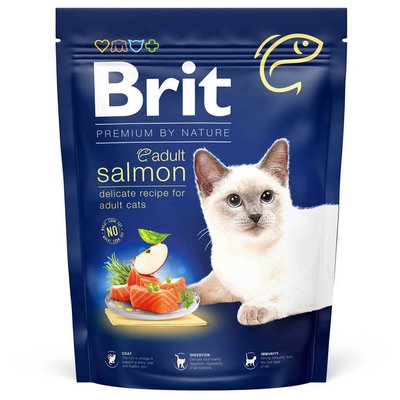 Сухий корм для котів Brit Premium by Nature Cat Adult Salmon 300 г - лосось - masterzoo.ua