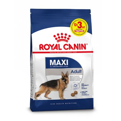 Сухой корм для собак Royal Canin Maxi Adult 12 кг + 3 кг - домашняя птица - masterzoo.ua