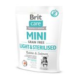 Сухий корм для собак Brit Care Grain Free Mini Light & Sterilised 400 г - кролик і лосось