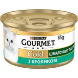Вологий корм для котів Gourmet Gold Pieces in Pate Rabbit 85 г (кролик)