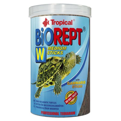 Сухой корм для водоплавающих черепах Tropical в палочках «Biorept W» 1 л - masterzoo.ua