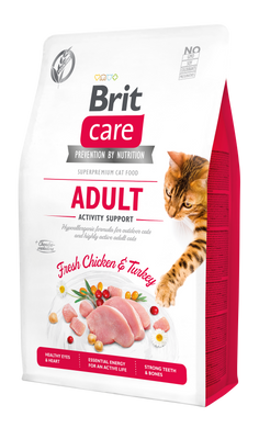 Сухий корм для котів Brit Care Cat GF Adult Activity Support 2 кг - курка і індичка - masterzoo.ua