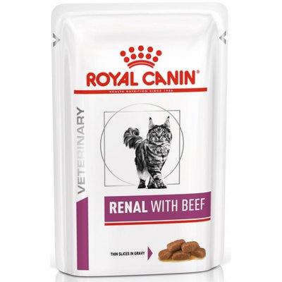 Влажный корм для кошек, при заболеваниях почек Royal Canin Renal pouch 85 г (говядина) - masterzoo.ua