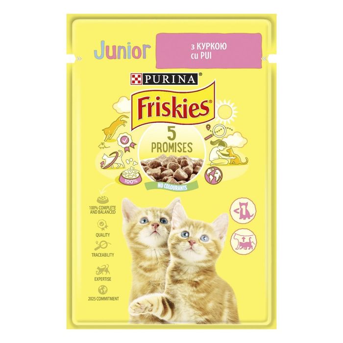 Влажный корм пауч для котят Friskies Junior pouch, 85г (курица) - masterzoo.ua