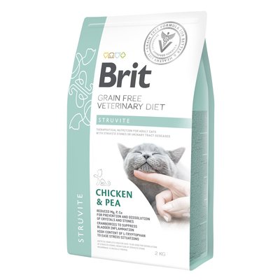 Сухий корм для котів, при захворюваннях сечовивідних шляхів Brit GF Veterinary Diet Struvite 2 кг - курка - masterzoo.ua