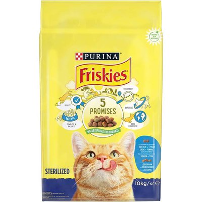 Сухой корм для стерилизованных кошек Friskies 10 кг - лосось и овощи - masterzoo.ua
