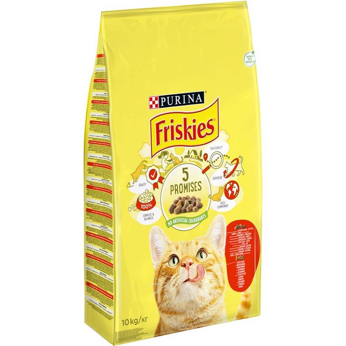 Сухой корм для котов Friskies 10 кг - курица и говядина - masterzoo.ua
