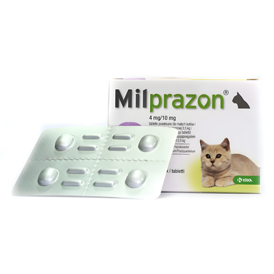 Таблетки для кошек и котят KRKA Милпразон, от 0,5 до 2 кг, 4 таблетки - для лечения и профилактики гельминтозов - masterzoo.ua