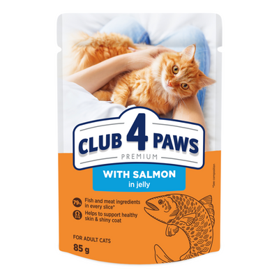 Влажный корм для котов Club 4 Paws Premium pouch 85 г - лосось - masterzoo.ua
