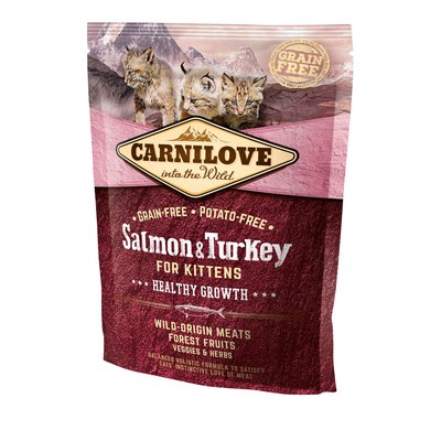 Сухий корм для кошенят Carnilove Cat Salmon & Turkey Kitten 400 г - лосось та індичка - masterzoo.ua