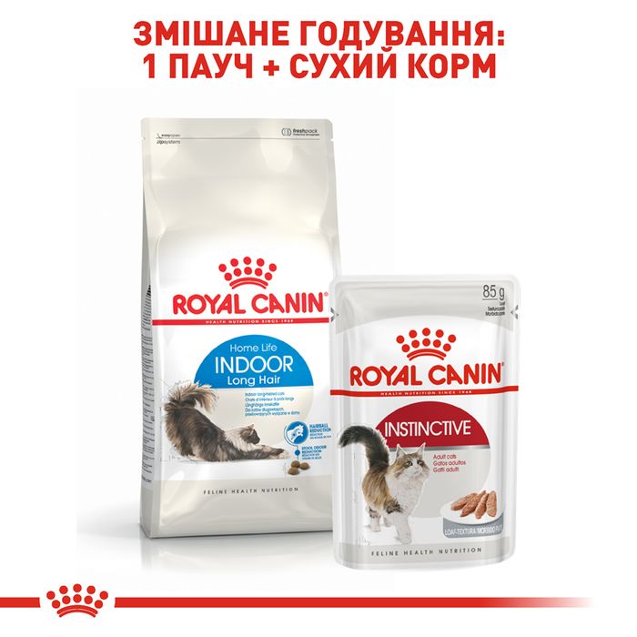 Сухой корм для длинношерстных кошек, живущих в помещении Royal Canin Indoor Long Hair 2 кг - домашняя птица - masterzoo.ua