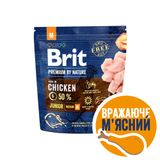 Сухой корм для щенков и молодых собак средних пород (весом от 10 до 25 кг) Brit Premium Junior M 1 кг (курица)