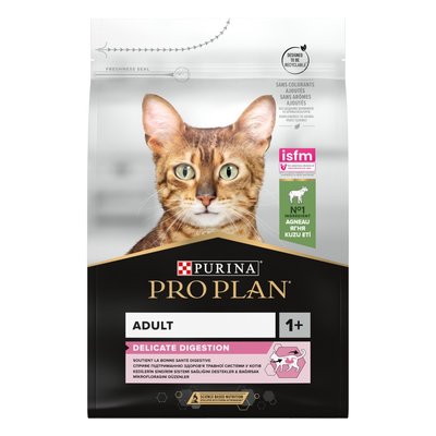 Сухой корм для кошек с чувствительным пищеварением Pro Plan Delicate Lamb 3 кг - ягнёнок - masterzoo.ua