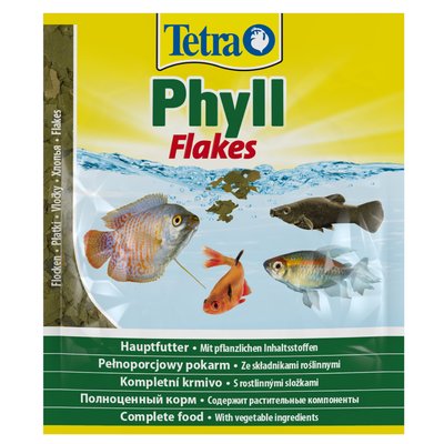 Сухий корм для акваріумних риб Tetra в пластівцях «TetraPhyll» 12 г (для травоїдних риб) - masterzoo.ua