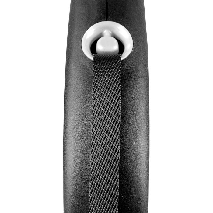 Поводок-рулетка Flexi с лентой «Black Design» M 5 м / 25 кг (чёрная) - masterzoo.ua