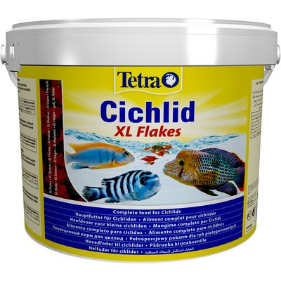 Сухий корм для акваріумних риб Tetra в пластівцях «Cichlid XL Flakes» 10 л (для всіх цихлід) - masterzoo.ua