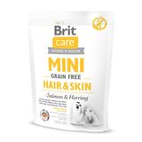 Сухой корм для собак миниатюрных пород, шерсть которых требует дополнительного ухода Brit Care Mini GF Hair & Skin 400 г (лосось и сельдь)