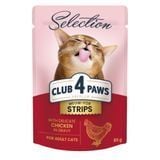 Вологий корм для котів Club 4 Paws Selection Meow-For Strips 85 г - курка - masterzoo.ua