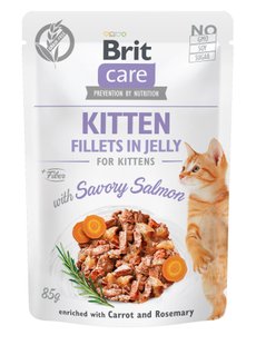 Влажный корм для котят Brit Care Cat pouch 85 г (лосось в желе) - masterzoo.ua