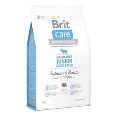 Сухий корм для цуценят та молодих собак великих порід (вагою від 25 кг) Brit Care GF Junior Large Breed Salmon & Potato 3 кг (лосось) - masterzoo.ua