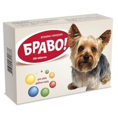 Витамины для собак мелких пород Артериум «Браво» 300 таблеток, 150 г (мультивитамин) - masterzoo.ua