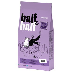 Сухой корм для собак Half&Half Medium Breed 12 кг - говядина - masterzoo.ua