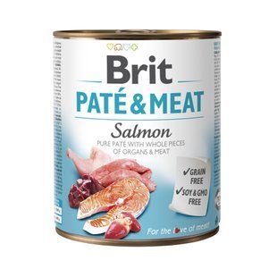 Вологий корм для собак Brit Care Pate and Meat 800 г - лосось - masterzoo.ua