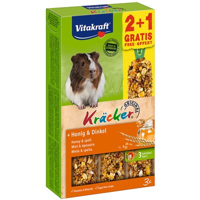 Лакомство для морских свинок Vitakraft «Kracker Original + Honey» 186 г / 3 шт. (мёд) - masterzoo.ua