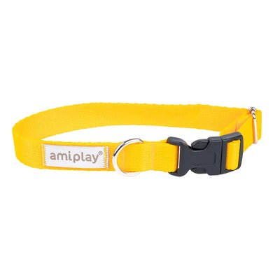 Нашийник для собак регульований Amiplay Samba L 35-50 см / 25 мм (жовтий) - masterzoo.ua