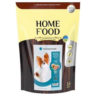 Сухий корм для собак Home Food Hypoallergenic Adult Mini 1,6 кг - форель з рисом - masterzoo.ua