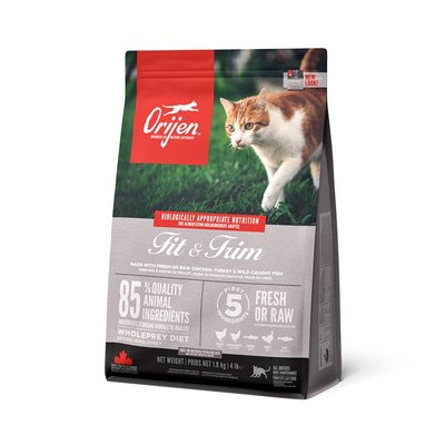 Сухий корм для котів Orijen Cat Fit & Trim 1,8 кг (асорті) - masterzoo.ua