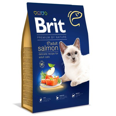 Сухой корм для котов Brit Premium by Nature Cat Adult Salmon 8 кг (лосось) - masterzoo.ua