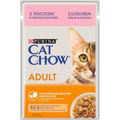 Влажный корм для кошек Cat Chow Adult 85 г (лосось и зелёная фасоль) - masterzoo.ua
