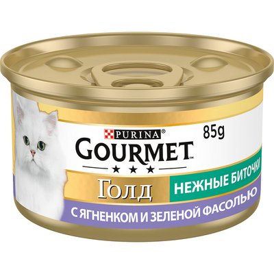 Вологий корм для котів Gourmet Gold Savoury Cake Lamb & Beans 85 г (ягня та боби) - masterzoo.ua