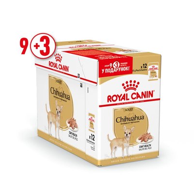 Вологий корм для дорослих собак породи чихуахуа Royal Canin Chihuahua Adult 85г, 9+3 шт у подарунок (домашня птиця) - masterzoo.ua