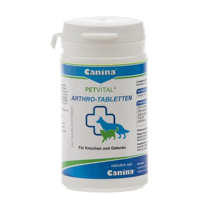 Добавка для котів та собак Canina «PETVITAL Arthro-Tabletten» 60 таблеток, 60 г (для суглобів) - masterzoo.ua