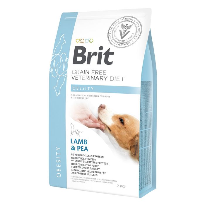 Сухий корм для собак, для зниження ваги Brit GF Veterinary Diet Dog Obesity 2 кг (ягня) - masterzoo.ua