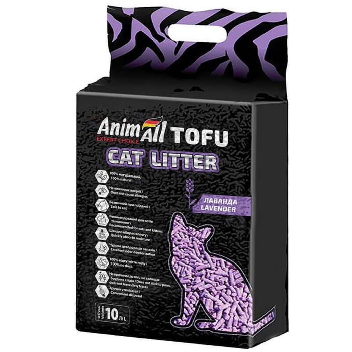 Наполнитель для кошачьего туалета AnimAll Tofu Lavender 4,66 кг/10 л - тофу - masterzoo.ua