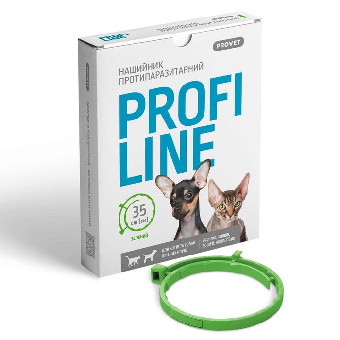Ошейник для котов и собак ProVET Profiline 35 см - зеленый - dgs - masterzoo.ua