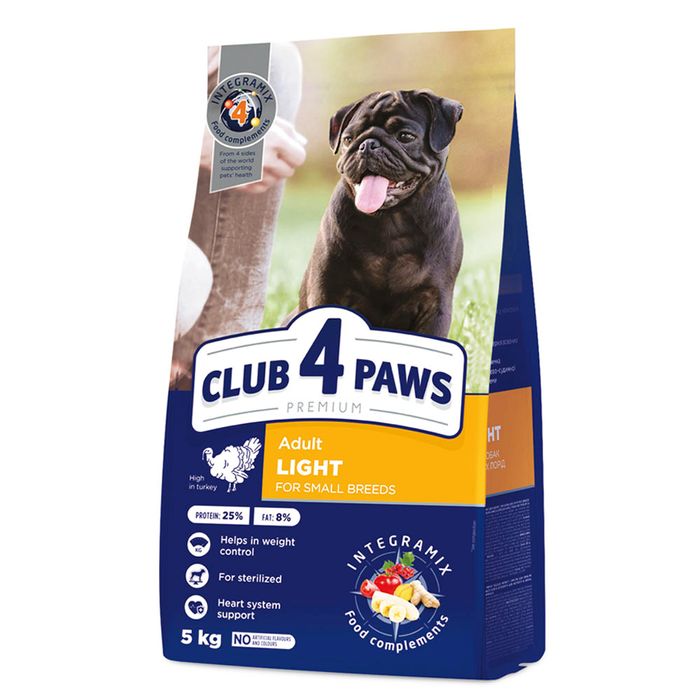 Сухий корм для собак Сlub 4 Paws Premium Adult Small Breeds Light 5 кг - індичка - masterzoo.ua