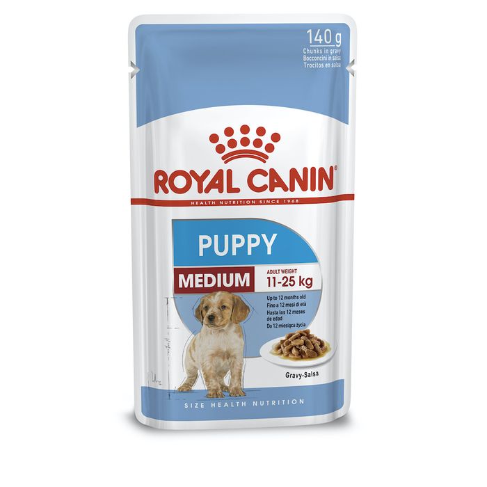 Влажный корм для щенков и молодых собак средних пород Royal Canin Medium Puppy pouch 140 г - домашняя птица - masterzoo.ua