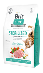 Сухой корм для стерелизованных кошек для поддержания мочевыделительной системы Brit Care Cat GF Sterilized Urinary Health 2 кг (курица) - masterzoo.ua