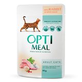 Вологий корм для дорослих котів Optimeal 85 г (кролик)