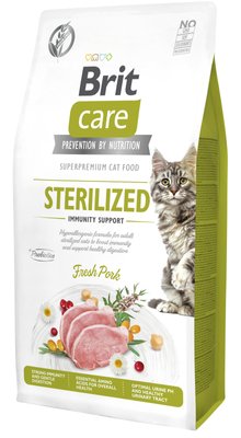 Сухой корм для котов Brit Care Cat Grain Free Sterilized Immunity Support 7 кг - свинина - masterzoo.ua