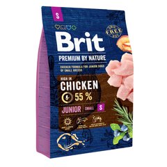 Сухой корм для щенков и молодых собак мелких пород (весом до 10 кг) Brit Premium Junior S 3 кг (курица) - masterzoo.ua