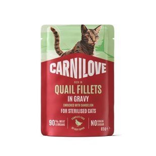 Вологий корм для котів Carnilove Sterilised Adult Gravy 85 г - перепілка та кульбаба - masterzoo.ua