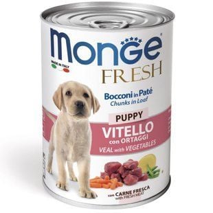 Вологий корм для цуценят Monge Fresh Puppy 400 г - телятина та овочі - masterzoo.ua