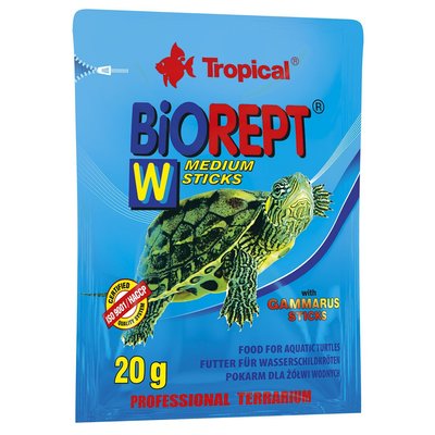 Сухий корм для водоплавних черепах Tropical в паличках «Biorept W» 20 г - masterzoo.ua